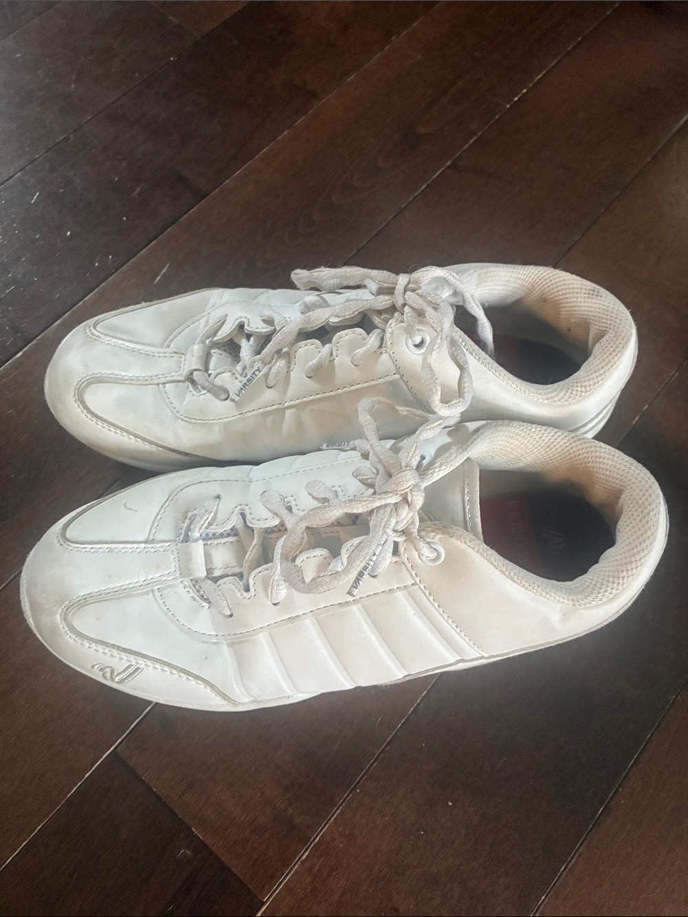 Women's White Athletic Lace-Up Sneakers. Cheerleading Runners 8.5